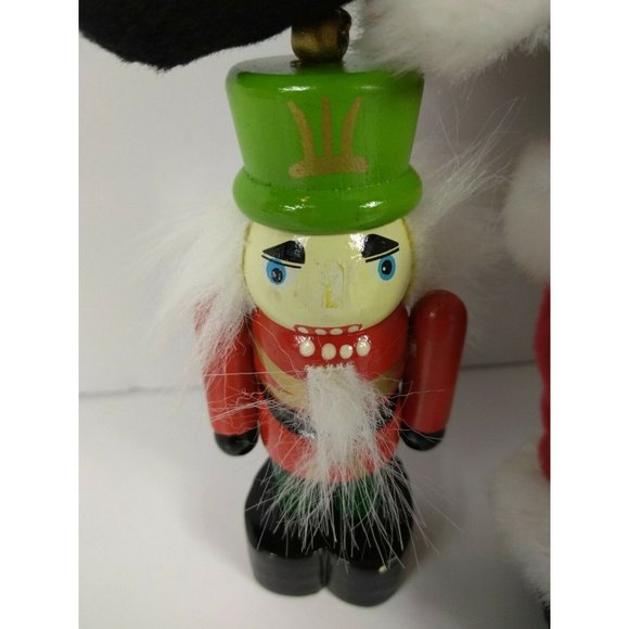 Santa Bear 10.5" Plushie w/ USA 2005 Christmas Postal Stamp & Wood Nutcracker - Picture 4 of 7